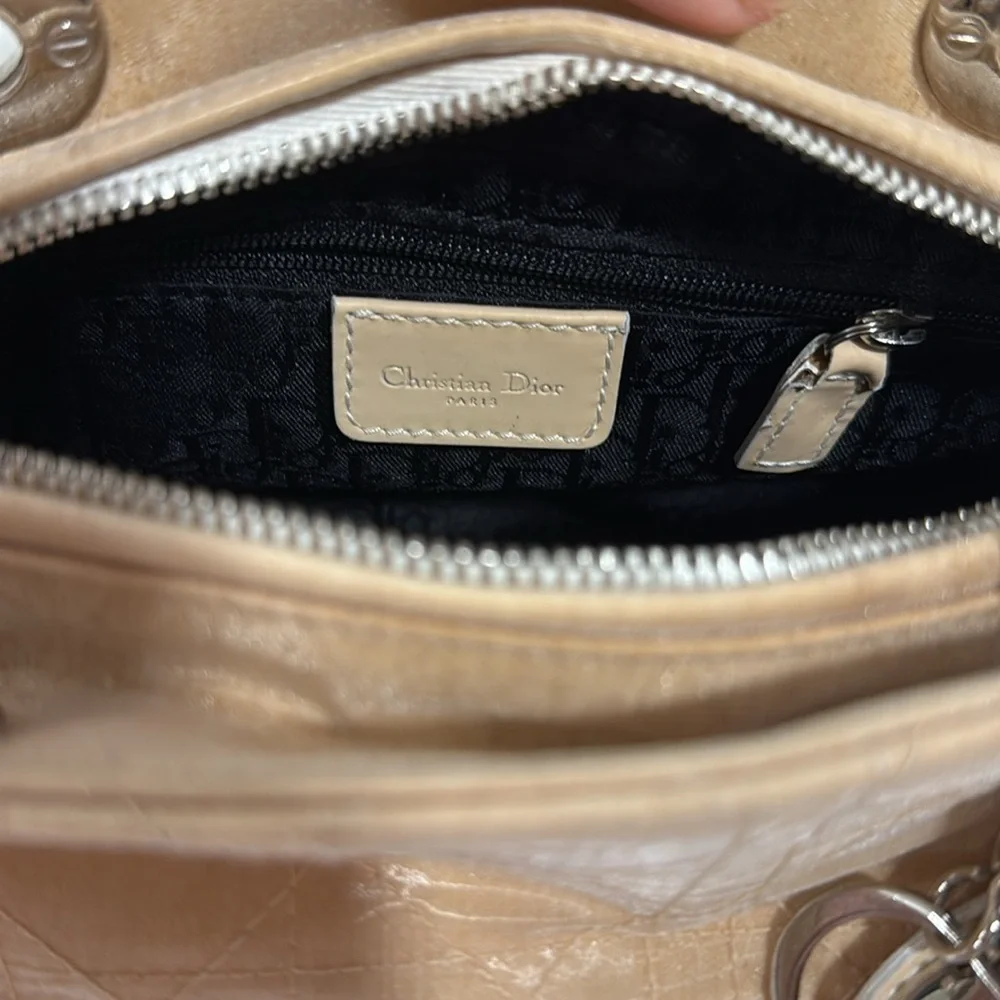 Authentic Christian Dior Lady Beige Hand Bag - Picture 7 of 9